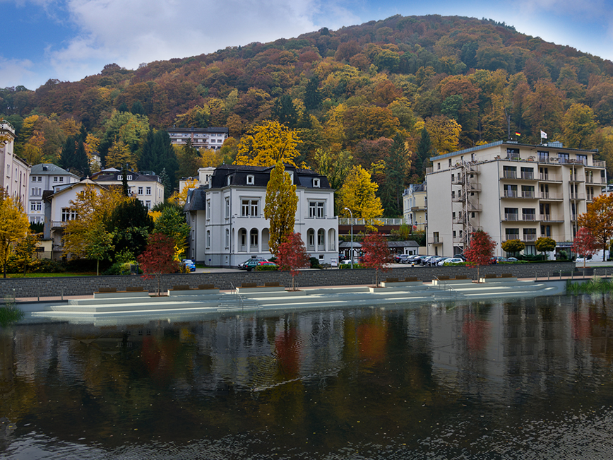 Visualisierung der Uferpromenade mit Ufertreppe