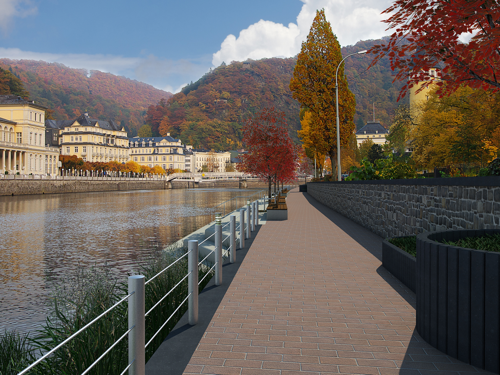 Visualisierung der Uferpromenade mit Ufertreppe